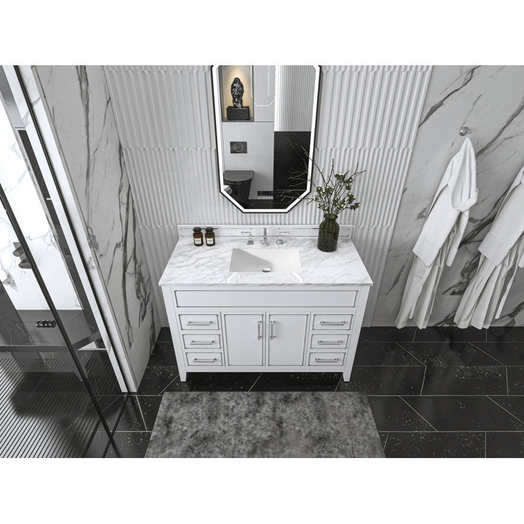 Aspen 48'' White Marble Top Single Bathroom Vanity