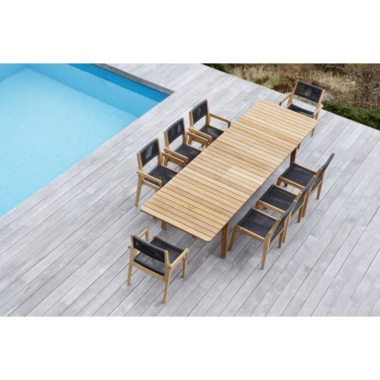 Skagen Large Rectangular Teak Extendable Outdoor Dining Table