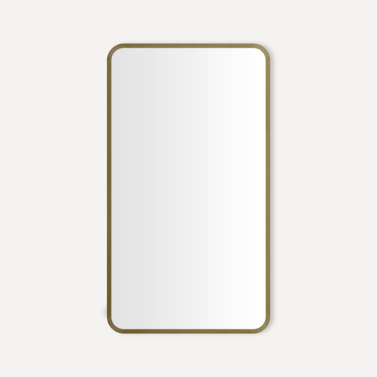 Aged Brass Metal Framed Medicine Cabinet with Mirror