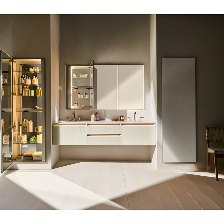 Polished Edge 20x72 Mirrored Medicine Cabinet with Electric Upgrade