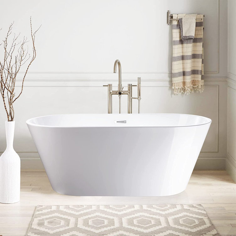 Iris 59" White Freestanding Acrylic Soaking Bathtub