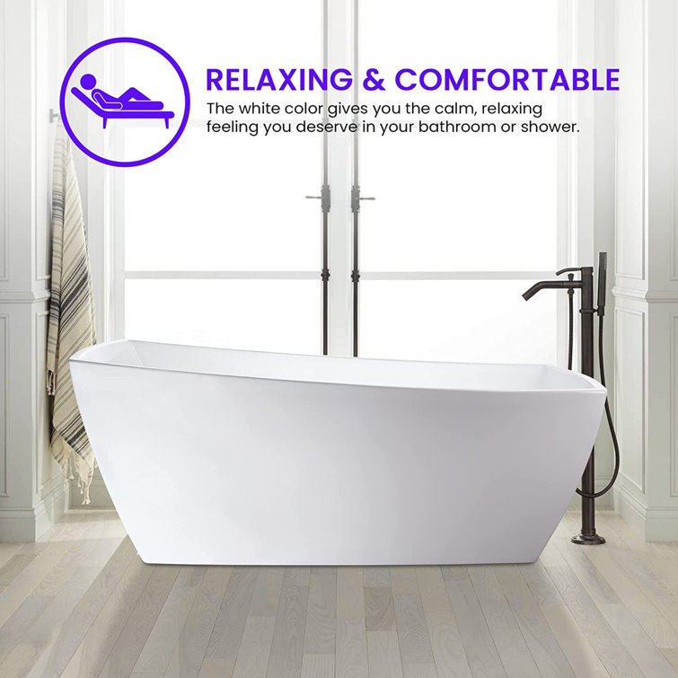 Pure White 67" Acrylic Freestanding Bathtub