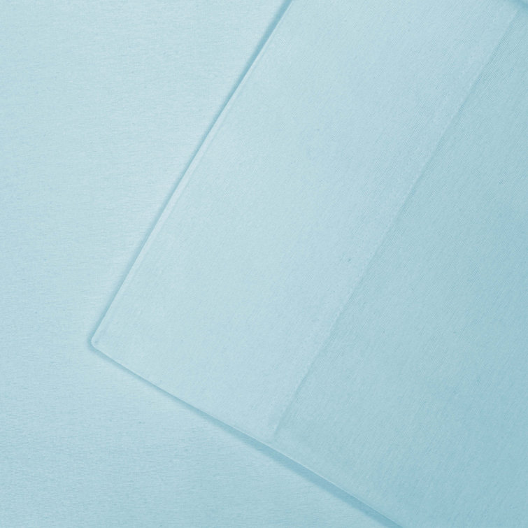 Twin Light Blue Cotton Flannel Sheet Set
