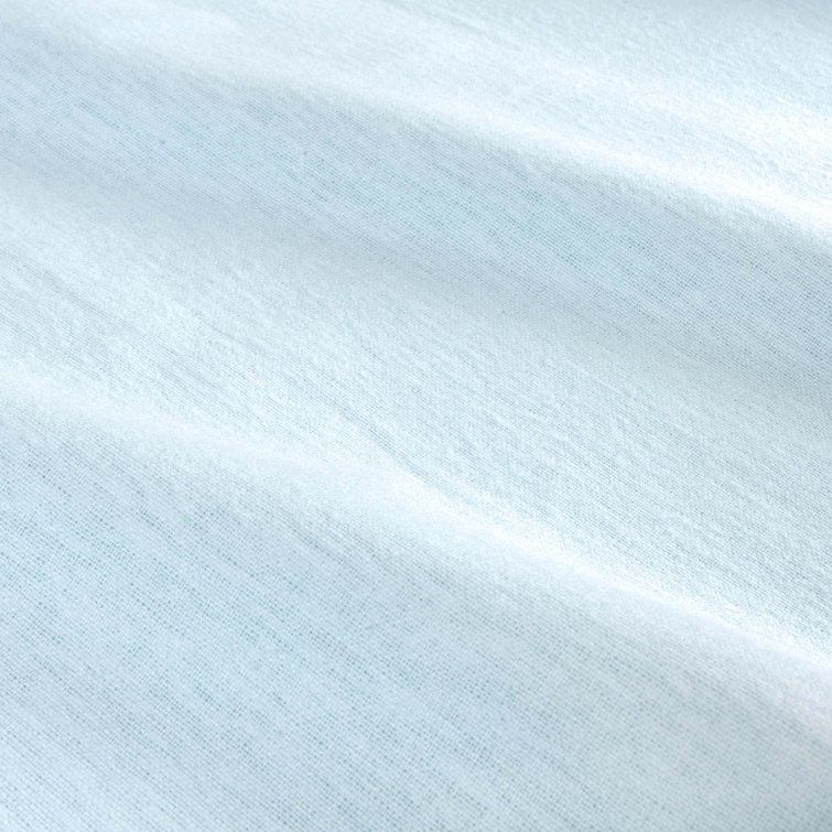 Twin Light Blue Cotton Flannel Sheet Set