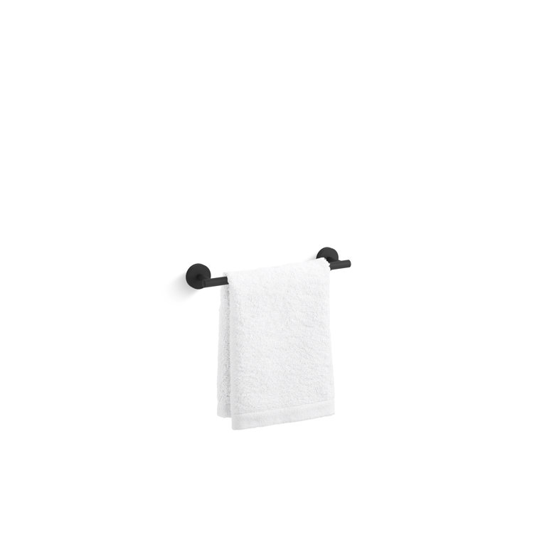 Matte Black Round Metal Wall Mounted Towel Bar