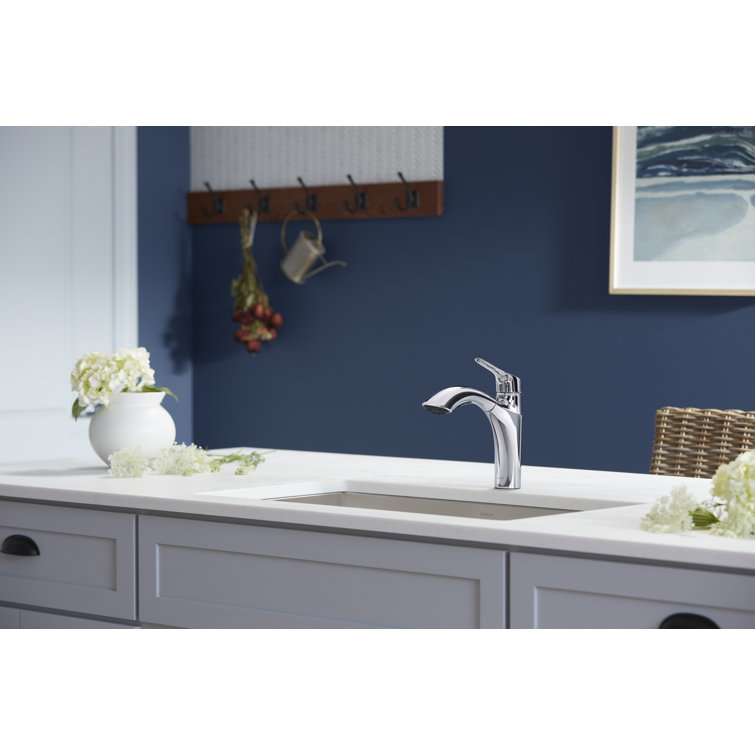 Polished Chrome Single-Handle Pull-Out Kitchen Faucet