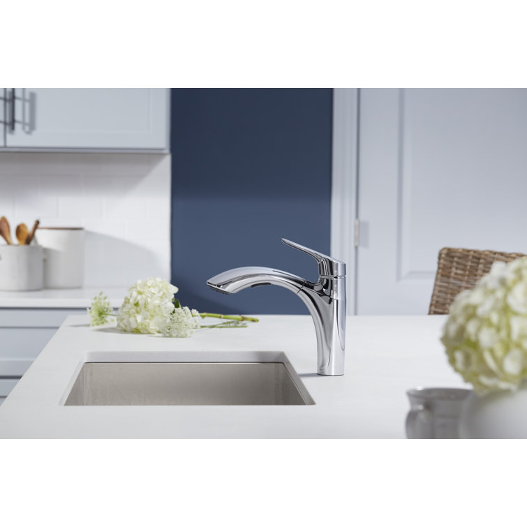 Polished Chrome Single-Handle Pull-Out Kitchen Faucet
