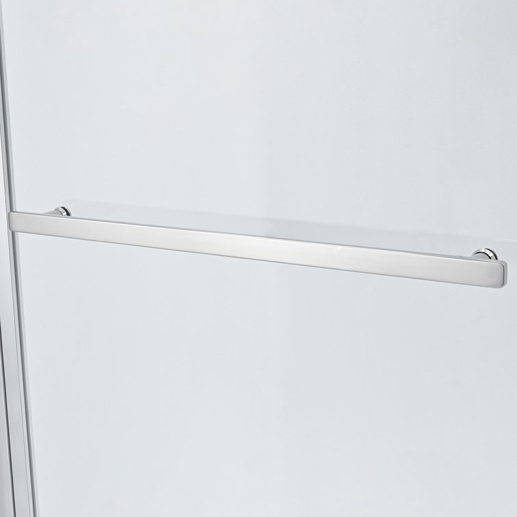 Polished Chrome Frameless Hinged Tub Door with Tempered Glass