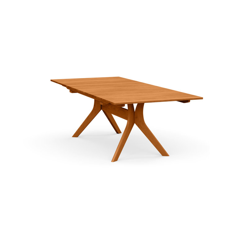 Audrey Natural Cherry Extendable Solid Wood Trestle Dining Table