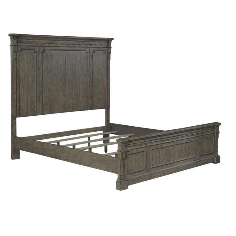 Dusty Taupe 5-Piece Traditional Oak Panel Bedroom Set
