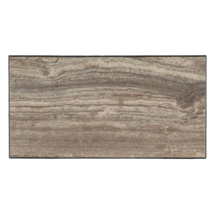 Gray Stone Top Rectangular Metal Coffee Table