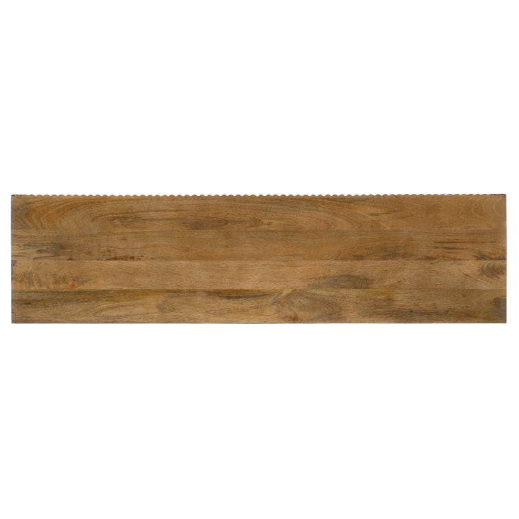Rustic Brown Wood Media Console with Cabinet