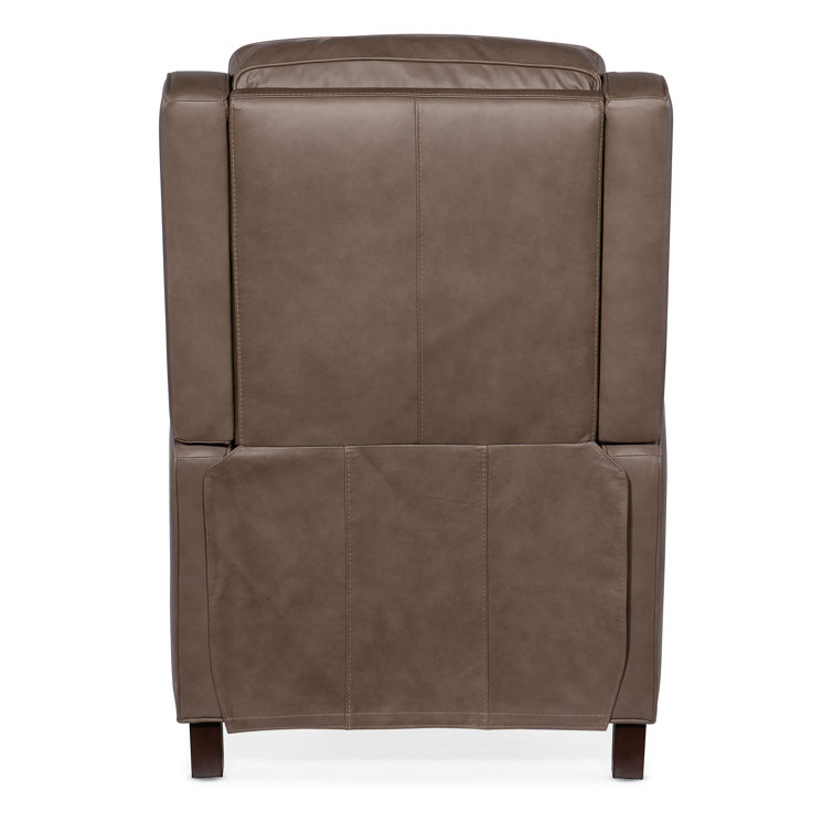 Aspen Lenado Gray Leather Recliner with Dark Wood Legs