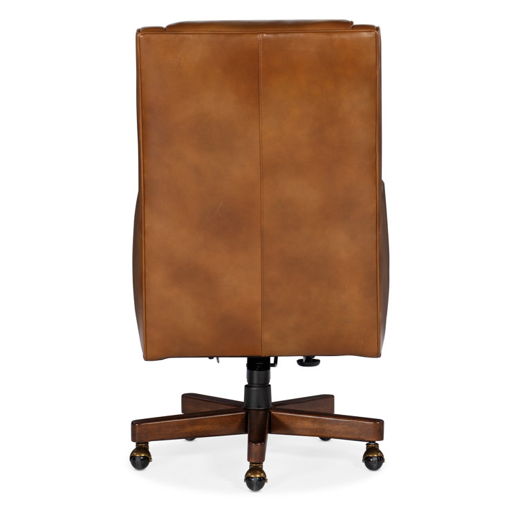 Voyage Cedar Brown Leather High Back Swivel Chair