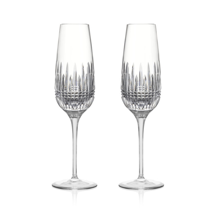 Radiant Diamond Essence 10.6" Crystal Champagne Flutes, Set of 2