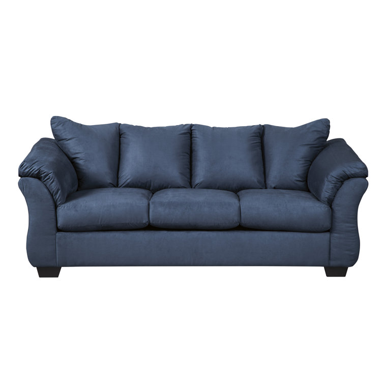 Contemporary Darcy 89'' Navy Blue Upholstered Sofa