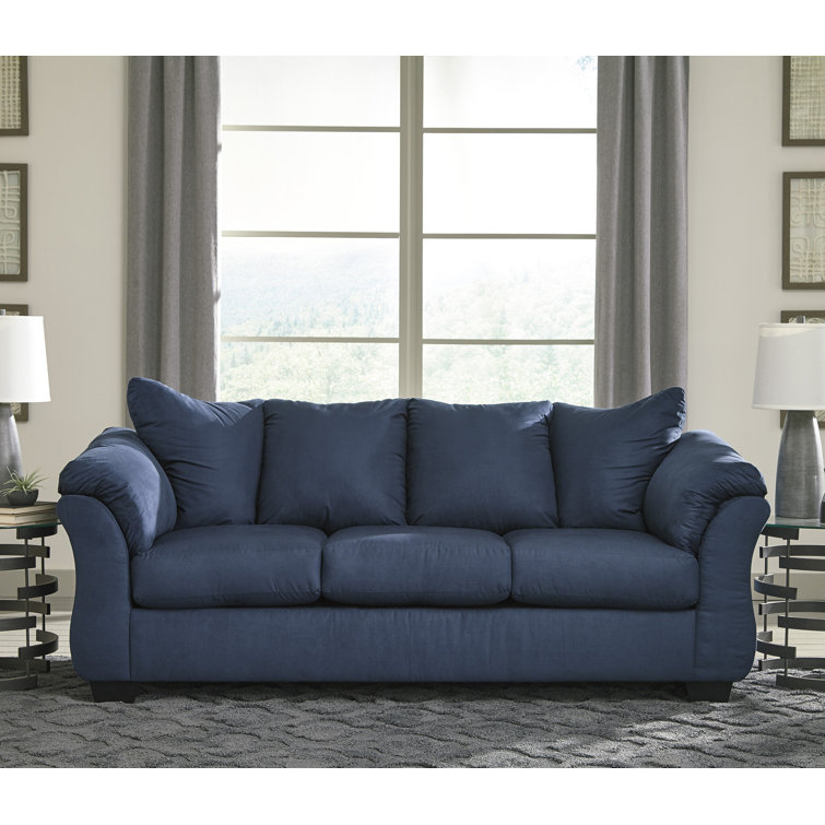 Contemporary Darcy 89'' Navy Blue Upholstered Sofa