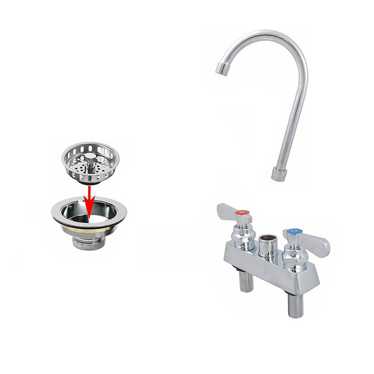 Stainless Steel Drop-In Sink with Faucet 10in x 14in x 10in
