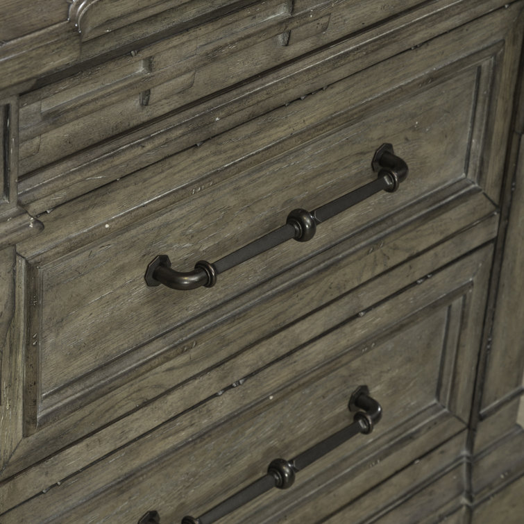 Dusty Taupe 5-Piece Traditional Oak Panel Bedroom Set