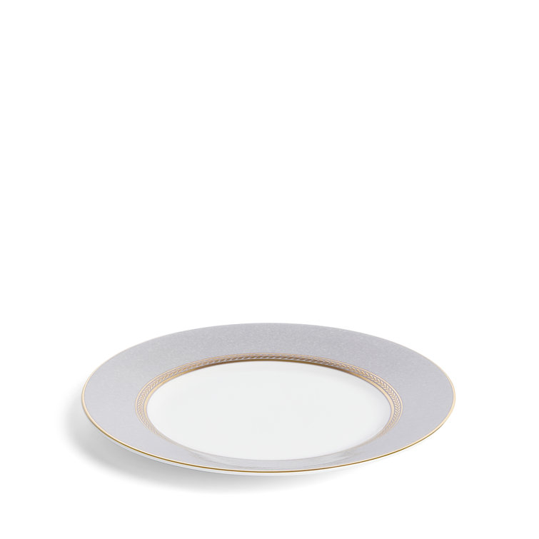 Gray Porcelain Salad Plate with 22-Karat Gold Detailing