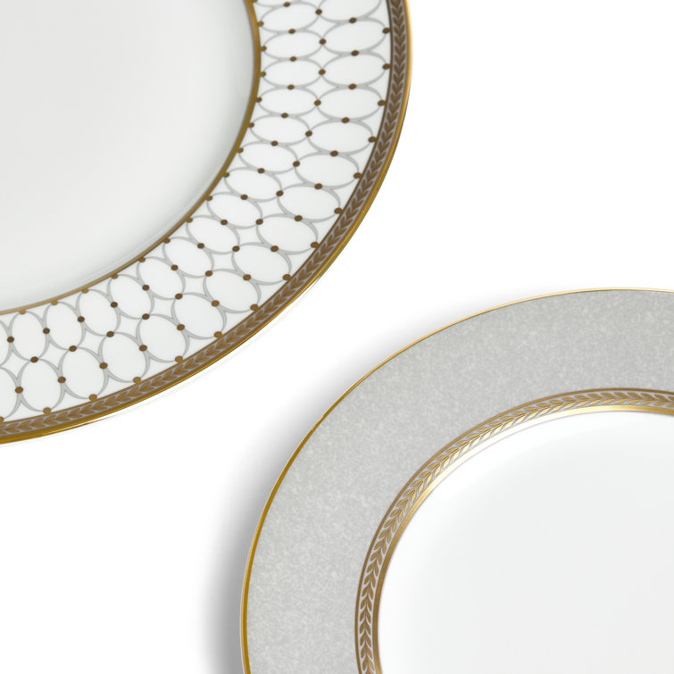 Renaissance Gray and Gold 5-Piece Porcelain Place Setting