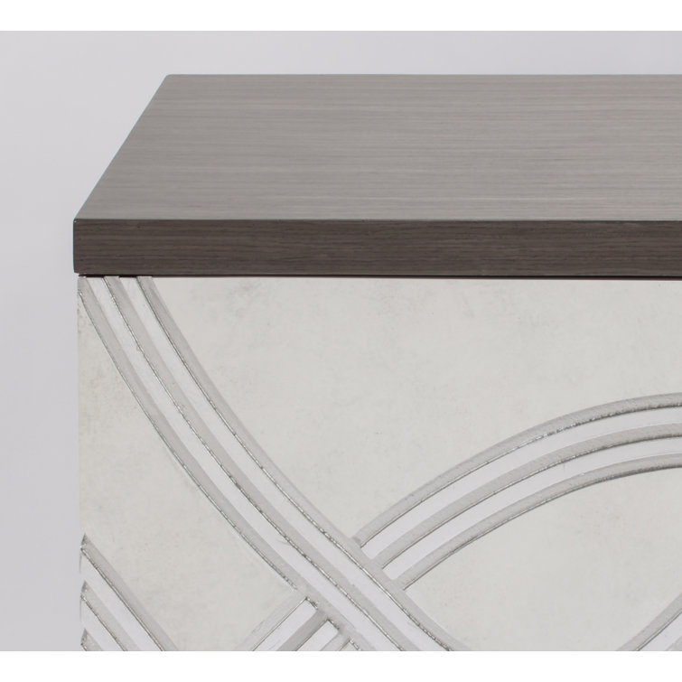 72'' Frosty White and Smoky Gray Traditional Sideboard
