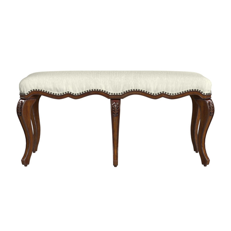 Michelline Light Cherry and Cream Upholstered Bench