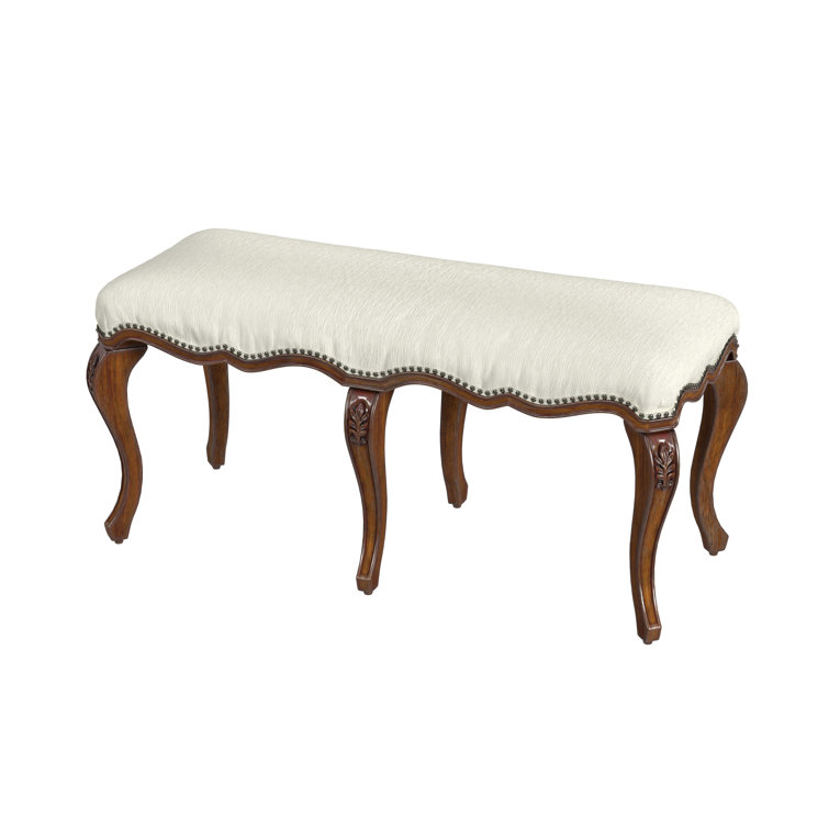 Michelline Light Cherry and Cream Upholstered Bench