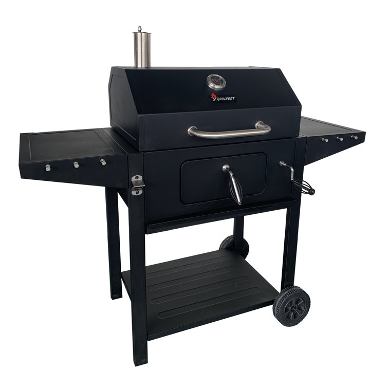 Grillfest Black 52.5'' Portable Charcoal Cart Grill
