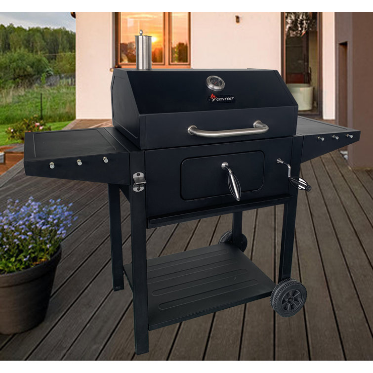 Grillfest Black 52.5'' Portable Charcoal Cart Grill