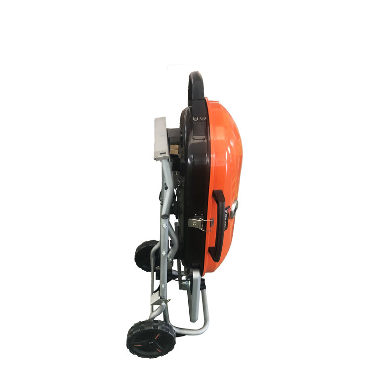 Orange Portable Folding Propane Gas Grill with Side Table