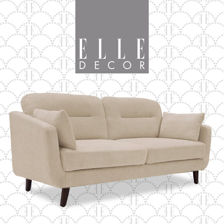 Chloe Beige Microfiber Mid-Century Modern Loveseat