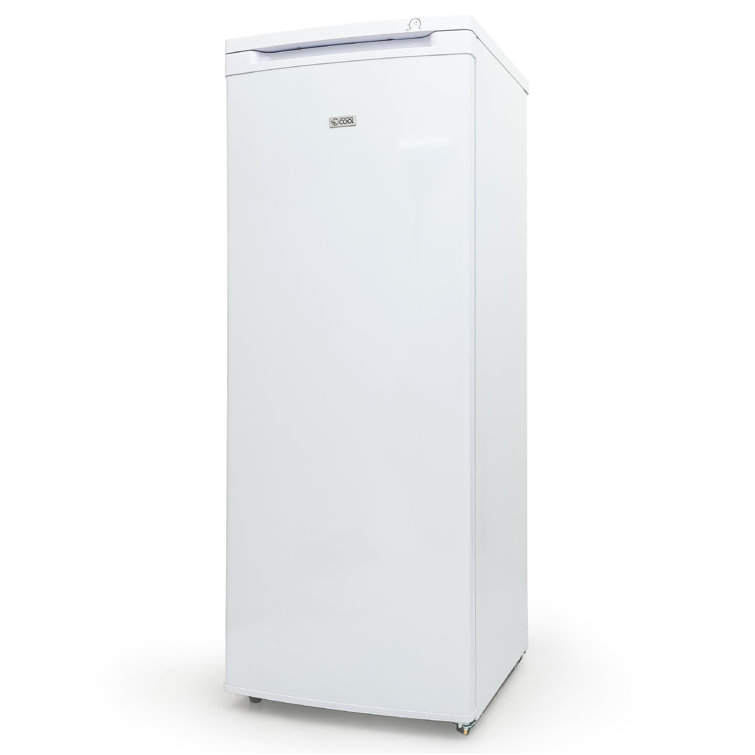 Compact White 6.0 Cu.Ft. Upright Freezer with Adjustable Thermostat