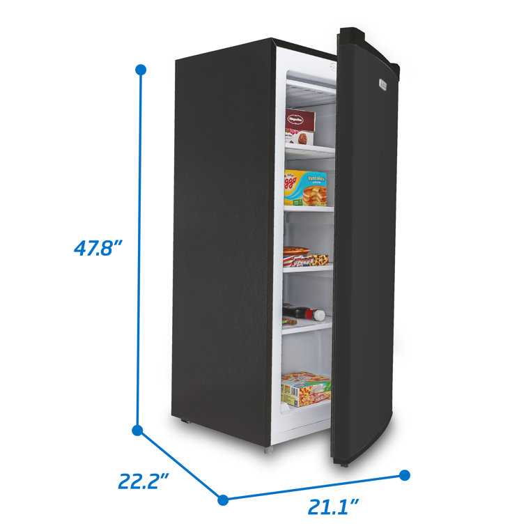 Compact Black 5 Cubic Feet Undercounter Upright Freezer