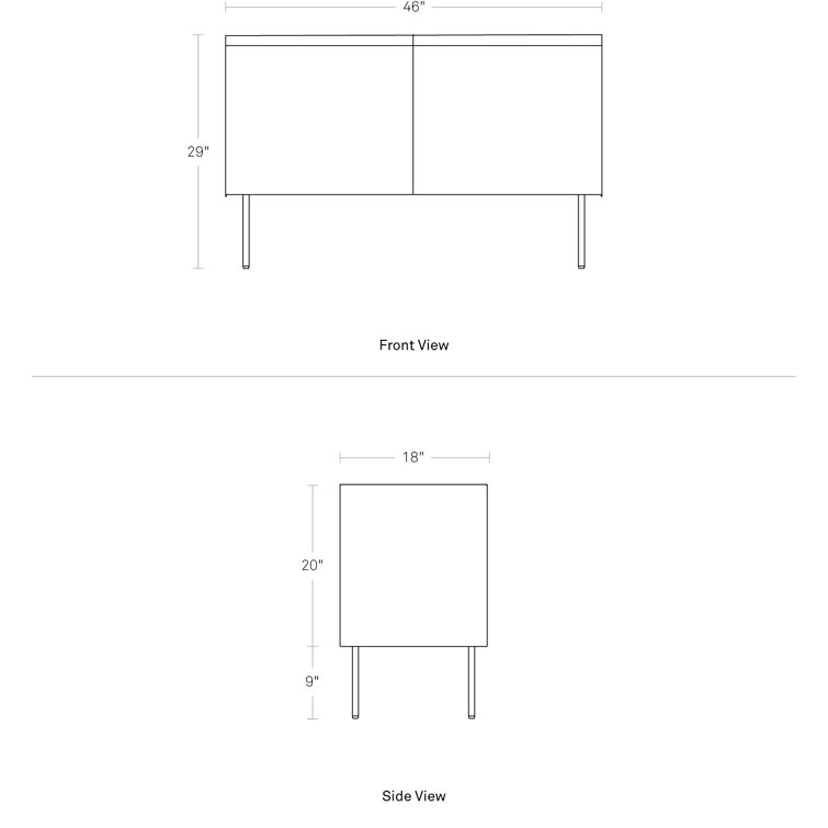 Oblivion Walnut Clad 2-Door Steel-Legged Sideboard