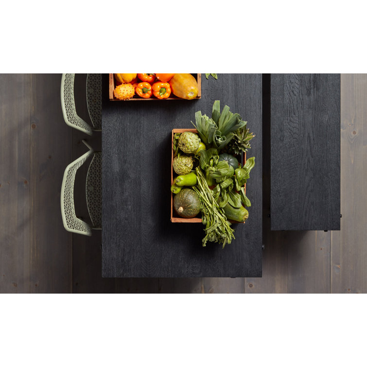 Branch Black Oak 91" Rectangular Dining Table with Steel Legs