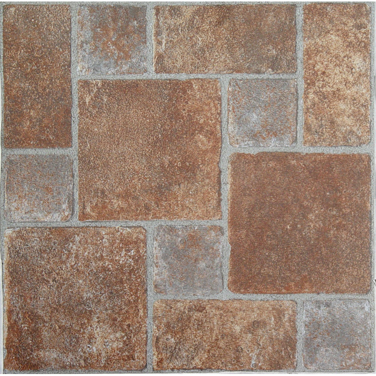 Tivoli 12'' x 12'' Self-Adhesive Vinyl Floor Tiles in Brick Pavers
