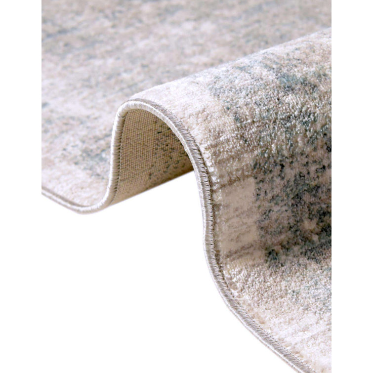 Noble Gray Rectangular Easy-Care Synthetic Area Rug