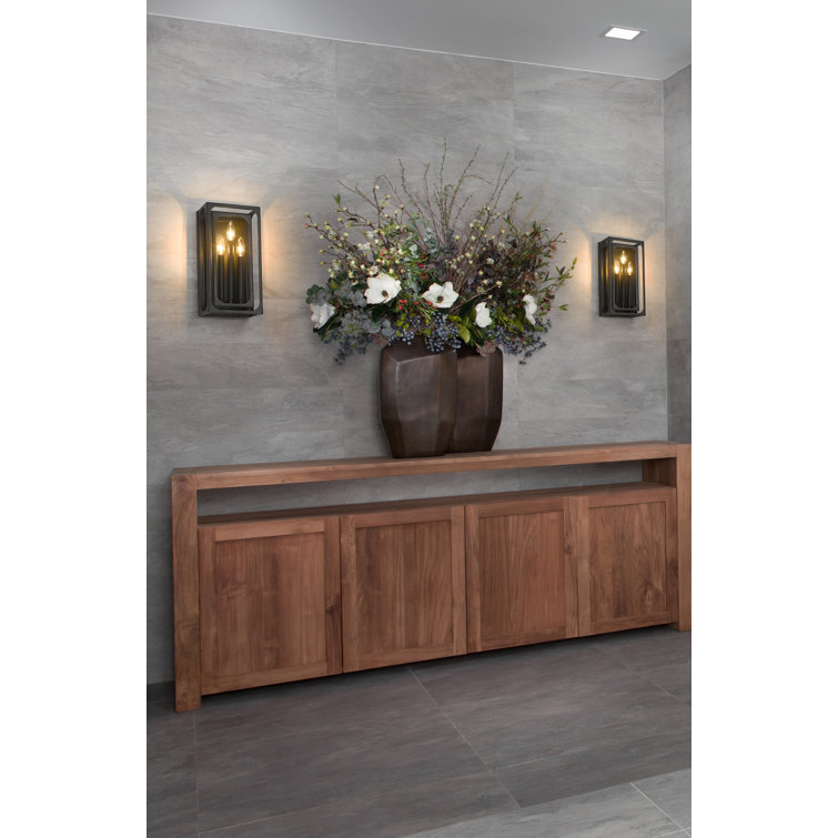 Matte Black Steel 3-Light Candle Wall Sconce
