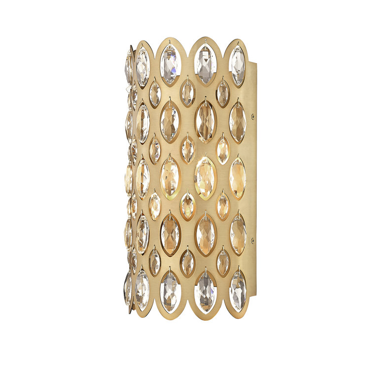 Heirloom Brass and Crystal 2-Light Wall Sconce