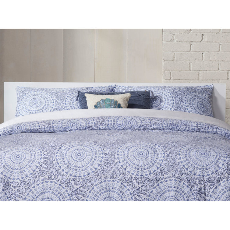 White Full Mid-Century Modern Wood Platform Bed with Headboard