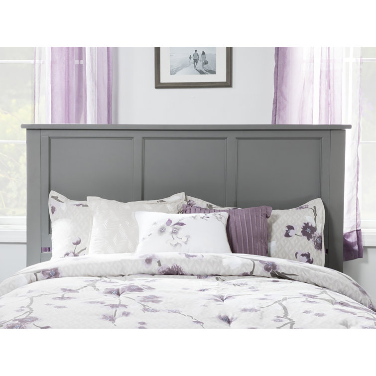 Madison Gray Queen Solid Wood Platform Bed with Headboard
