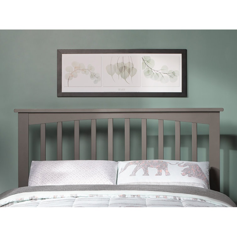 Mission Gray Full Solid Wood Platform Bed with Matching Footboard