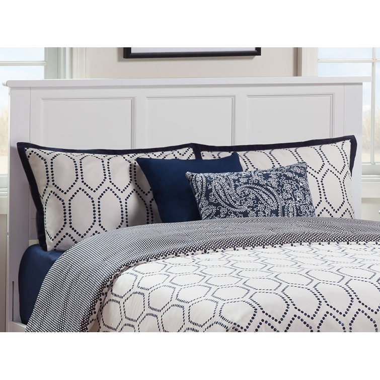 Madison White Full Wood Platform Bed with Headboard and Footboard