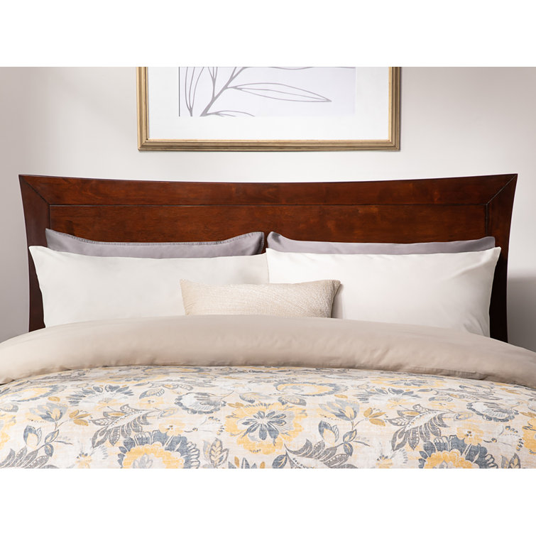 Walnut Full Wood Platform Bed with Headboard and Slats