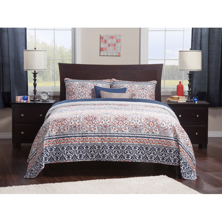 Espresso Queen Wood Platform Bed with Upholstered Headboard