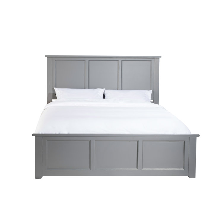 Madison Gray Queen Solid Wood Platform Bed with Headboard