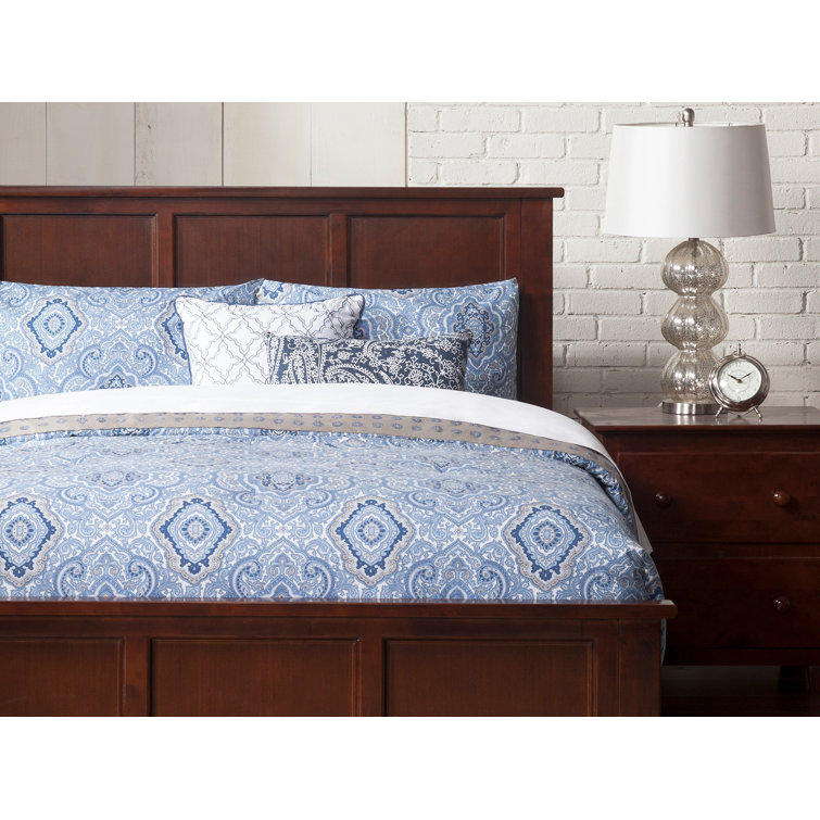 Madison Walnut Full Wood Platform Bed with Headboard