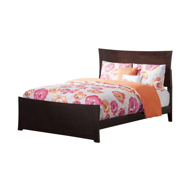 Metro Espresso Brown Full Wood Platform Bed with Headboard