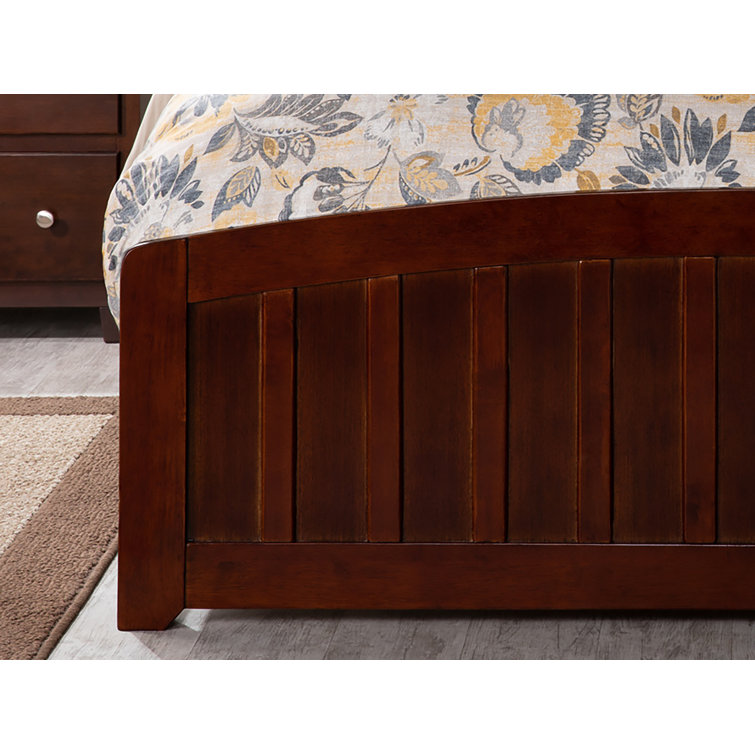 Richmond Walnut Full Wood Platform Bed with Slats